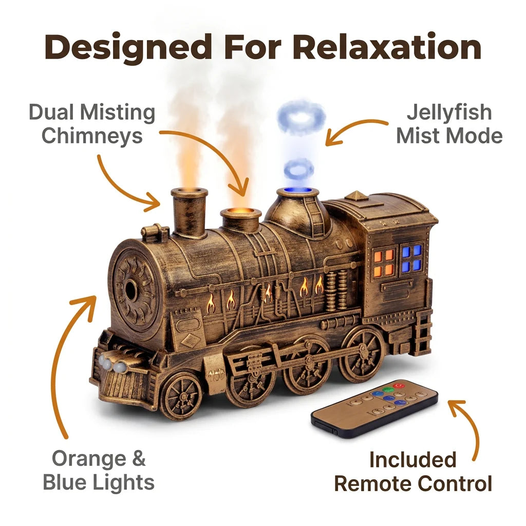 SmartAroma™ - Vintage Bronze Train Diffuser with Remote