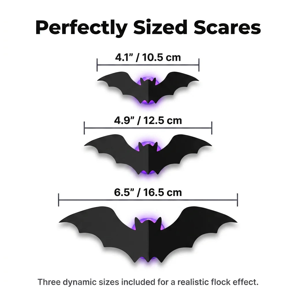 StickBat™ - 12 Glowing LED Halloween Bats