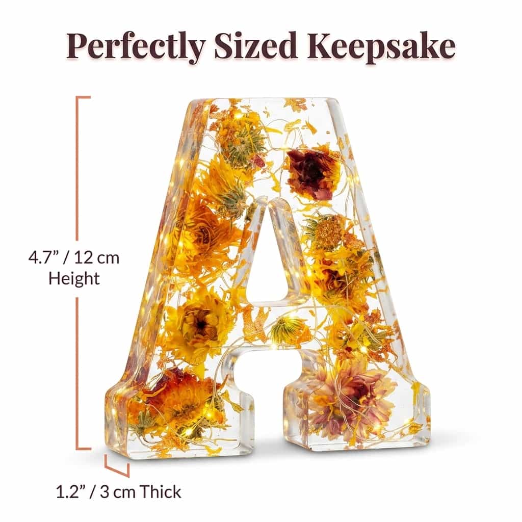 Real Flower Letter Lamp - Personalized Forever Keepsake