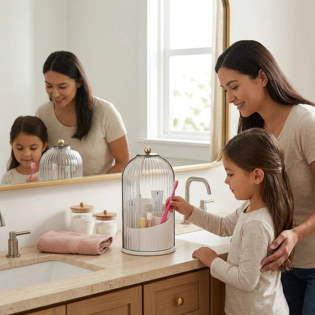 Covered Vanity Organizer - Spa-inspired solution