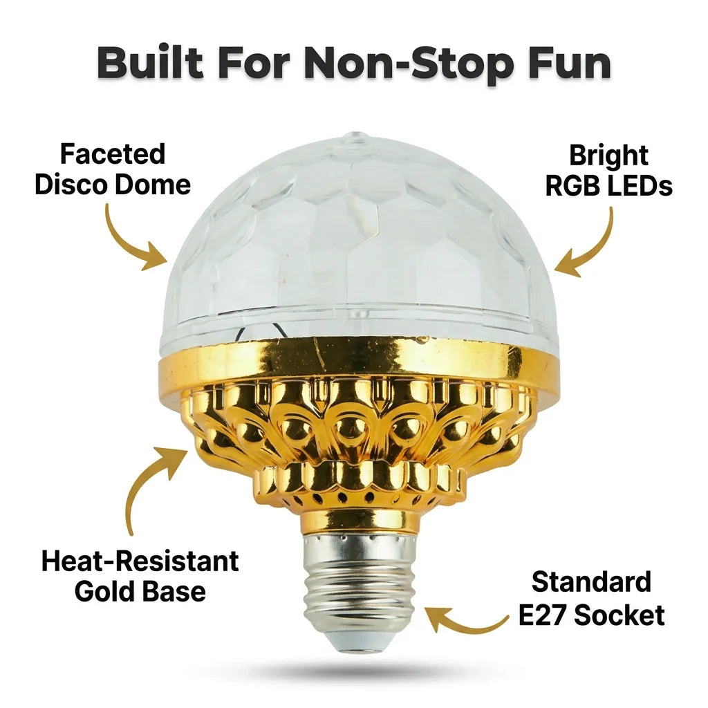 PartySpin™ - Instant rotating RGB strobe light for any room