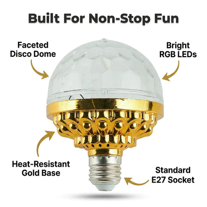 PartySpin™ - Instant rotating RGB strobe light for any room