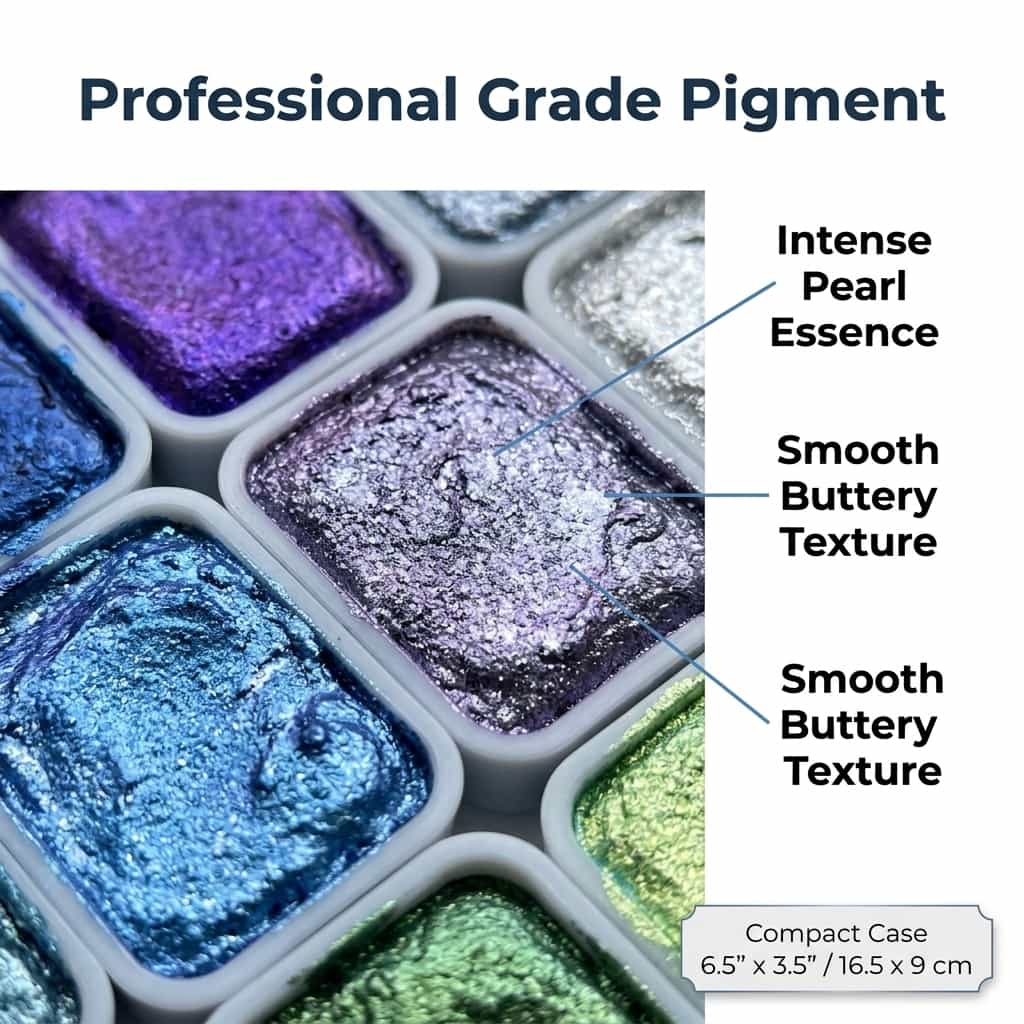 Pearlized Watercolor Paint Set - Metallic shimmer