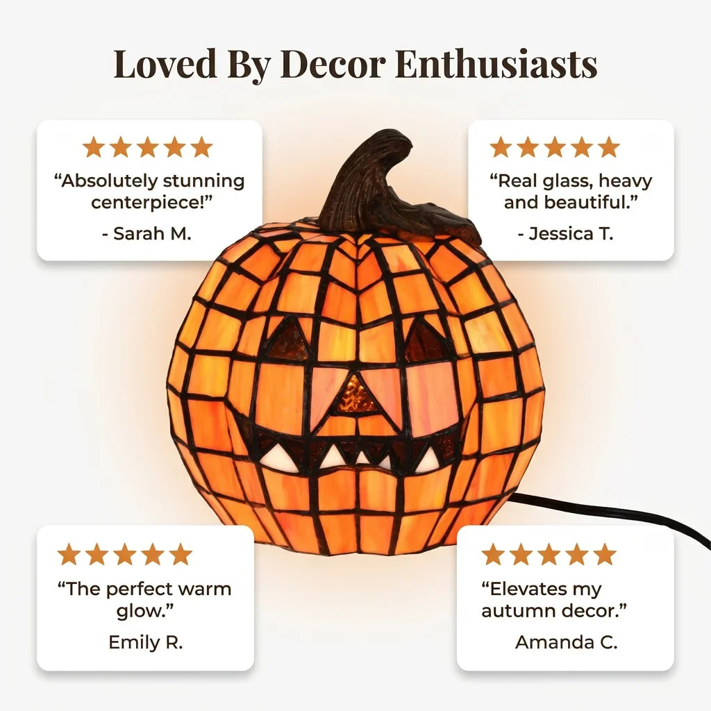 GlassGlow™ - Artisanal Stained Glass Pumpkin
