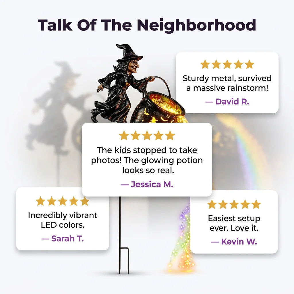 MagicBrew™ - Illuminated Witch Garden Stake with Projection Effects