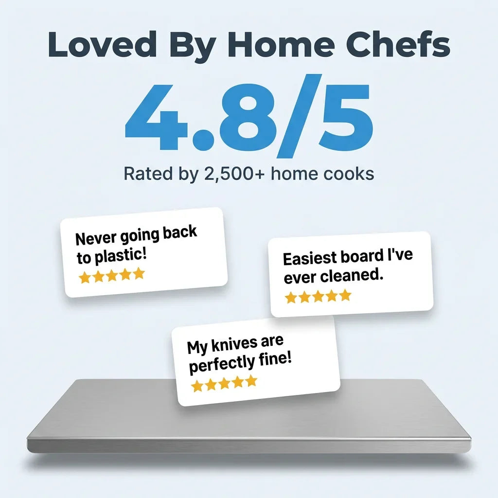 Stainless Steel Chopping Board - Non-Slip Kitchen Board