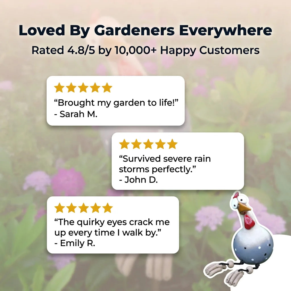 YardChick™ - Charming Resin Garden Accents, 5 Colors