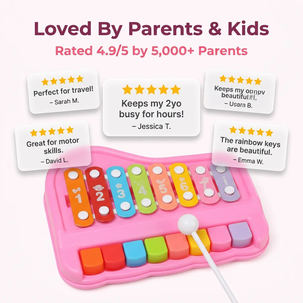 JoyBeat™ - Two-in-One Xylophone and Piano Music Toy