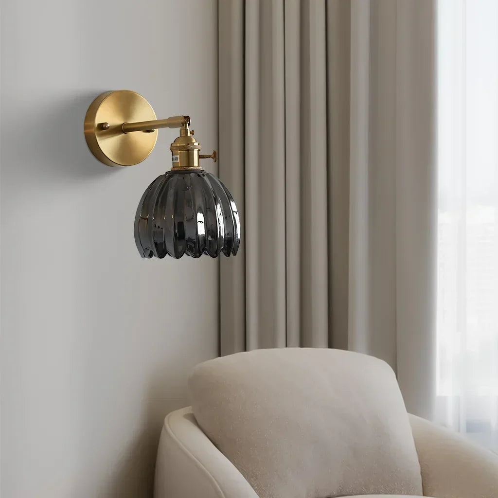 LotusGlow™ - Elegant glass flower wall lamp for ambient lighting