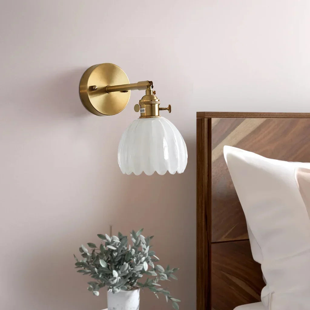LotusGlow™ - Elegant glass flower wall lamp for ambient lighting
