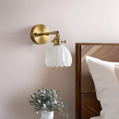 LotusGlow™ - Elegant glass flower wall lamp for ambient lighting