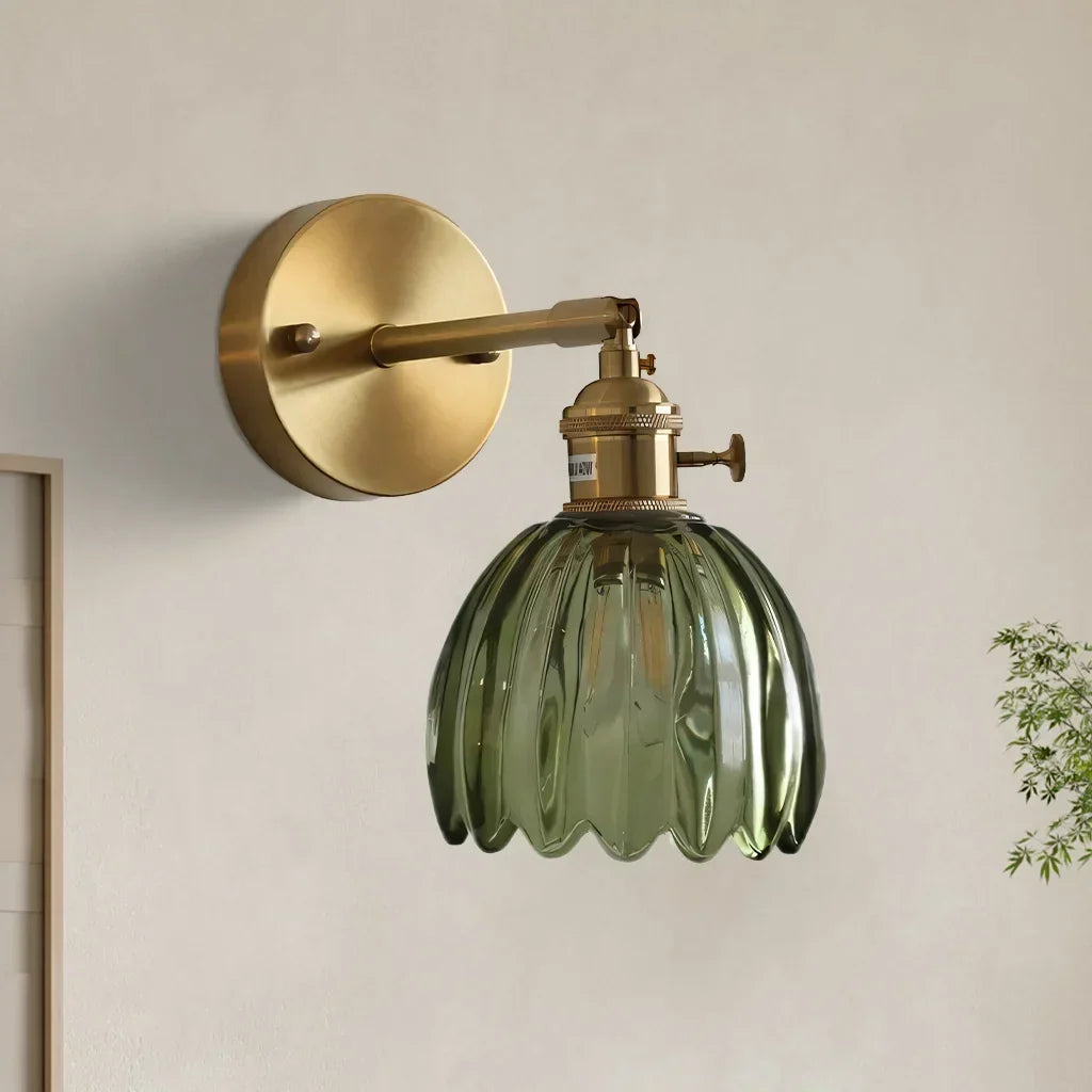 LotusGlow™ - Elegant glass flower wall lamp for ambient lighting