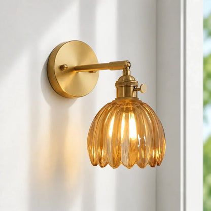 LotusGlow™ - Elegant glass flower wall lamp for ambient lighting