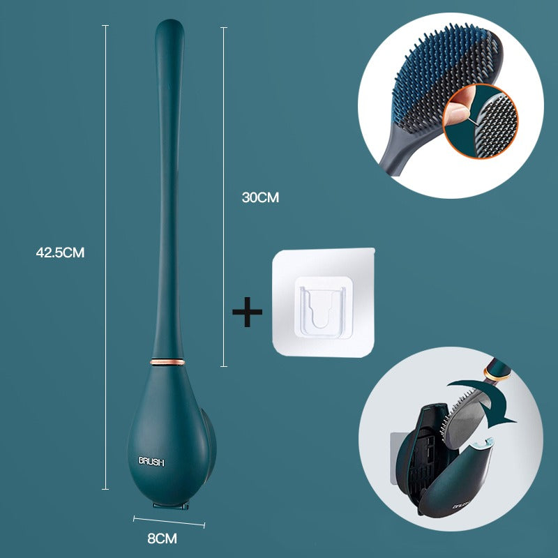 Silicone Toilet Brush - Hygienic Wall-Mount Design