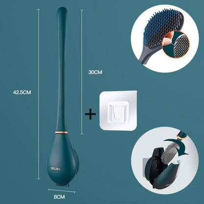 Silicone Toilet Brush - Hygienic Wall-Mount Design