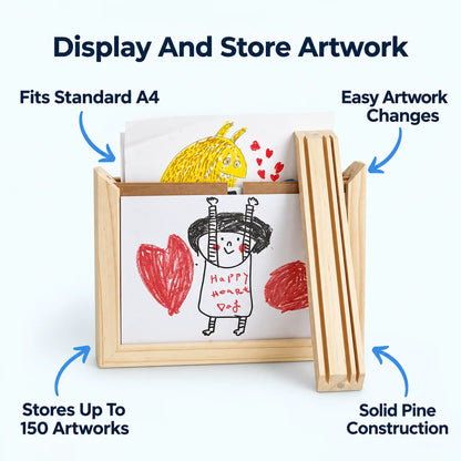 FrameMax™ - Durable Pine Wood A4 Art Frame with Magnetic Closure