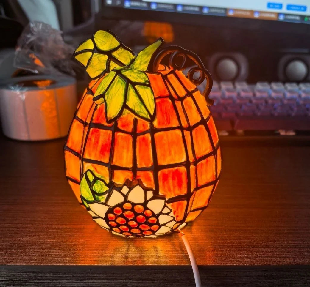 GlassGlow™ - Artisanal Stained Glass Pumpkin