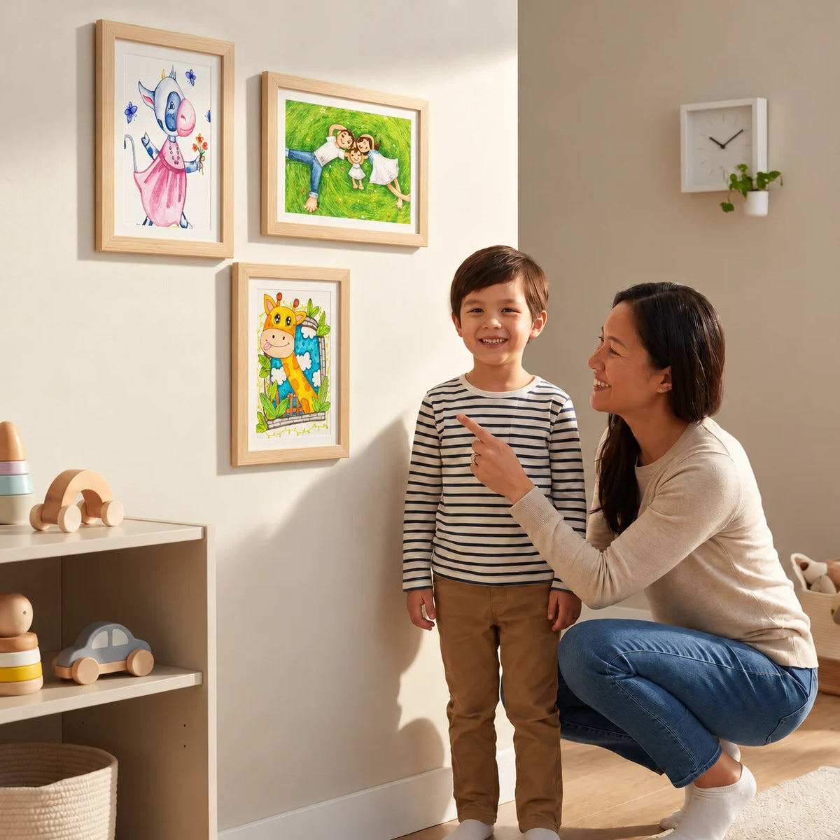 FrameMax™ - Durable Pine Wood A4 Art Frame with Magnetic Closure