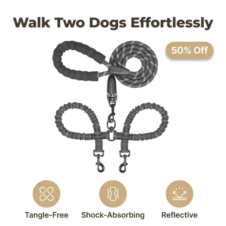 TwistFree™ - Tangle-Free Double Dog Leash
