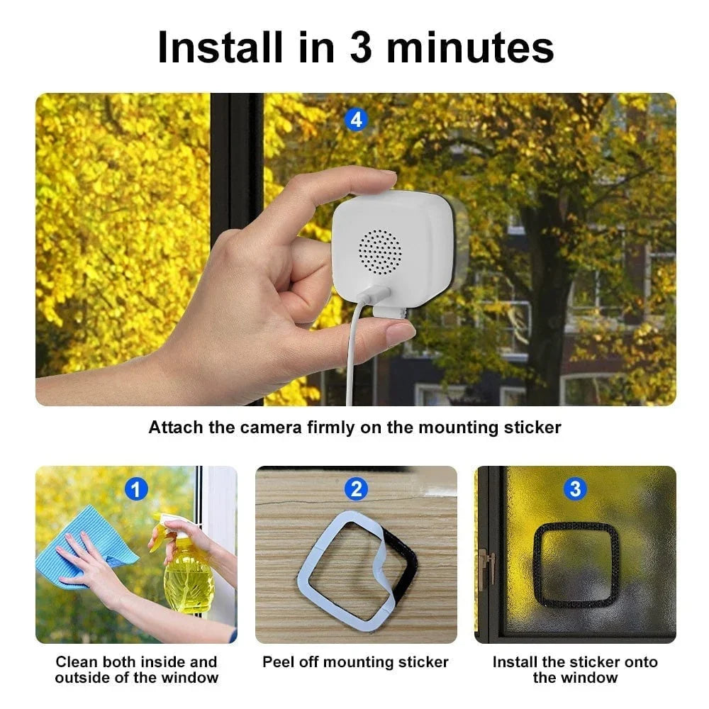 Smart 2K Window Security Camera - Ultra-HD Night Vision