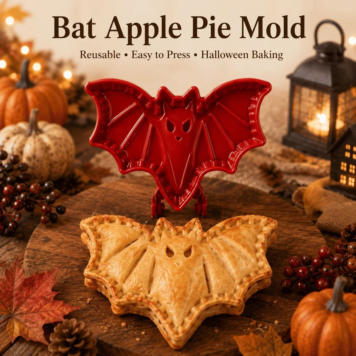 PiePress™ - 8-Piece Halloween Mini Pie Mold Set