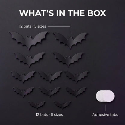 StickBat™ - 12 Glowing LED Halloween Bats