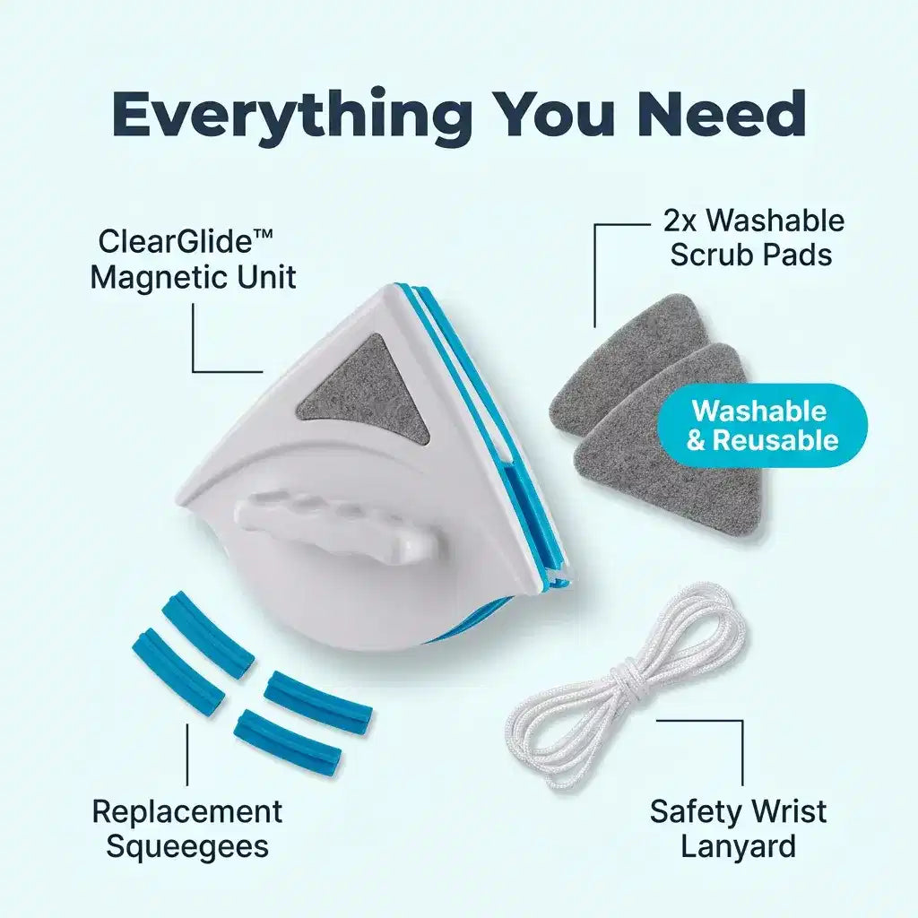 ClearGlide™ - Double-Sided Magnetic Window Cleaner