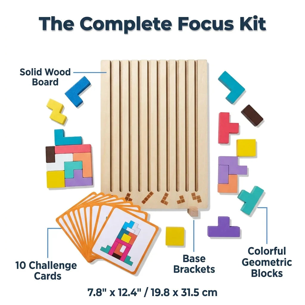 FocusBlock™ - Sustainable Wooden Stacking Game