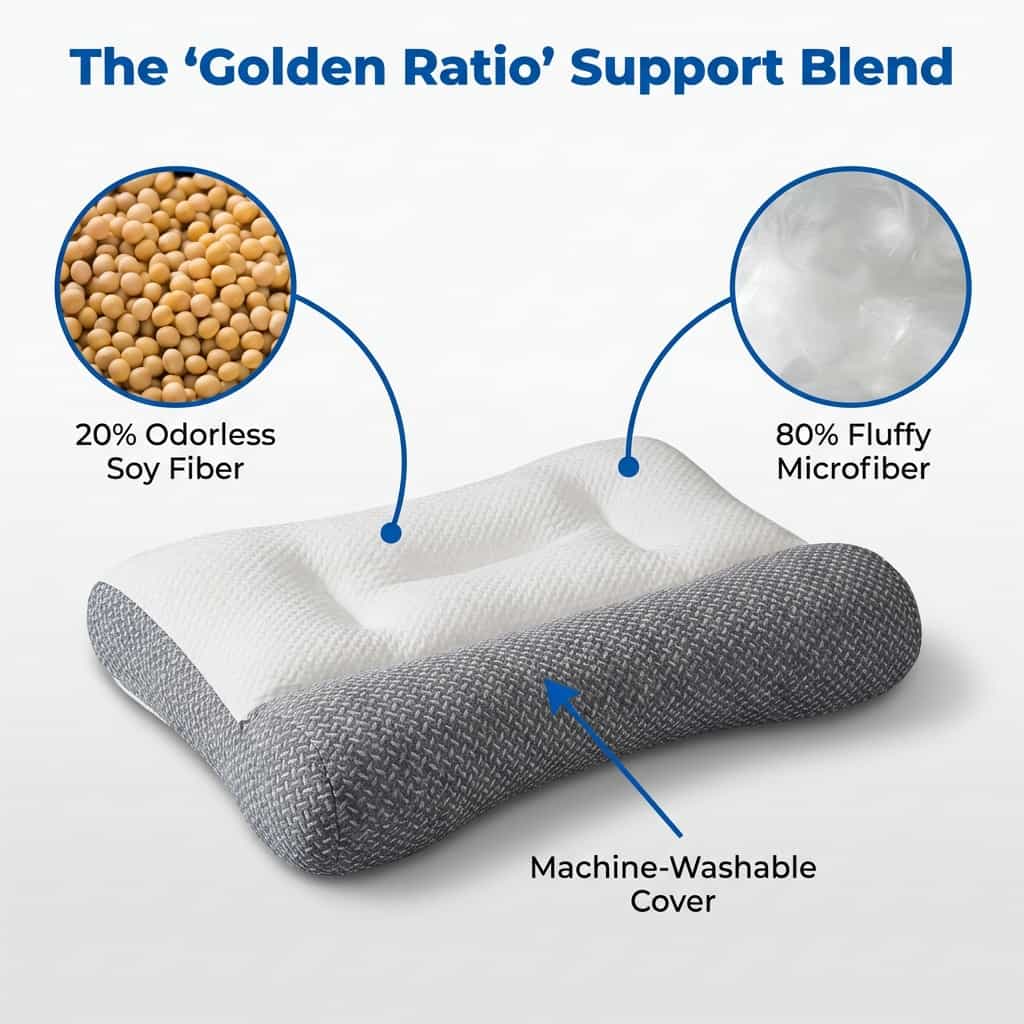 Avoletti Ergonomic Relief Pillow - Relieves Neck & Shoulder Pain