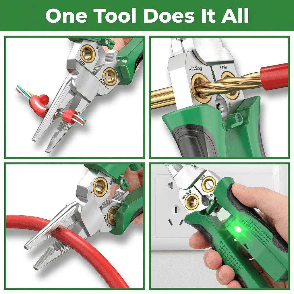 Multifunction Wire Stripper - 8-in-1 Voltage Tester Pliers